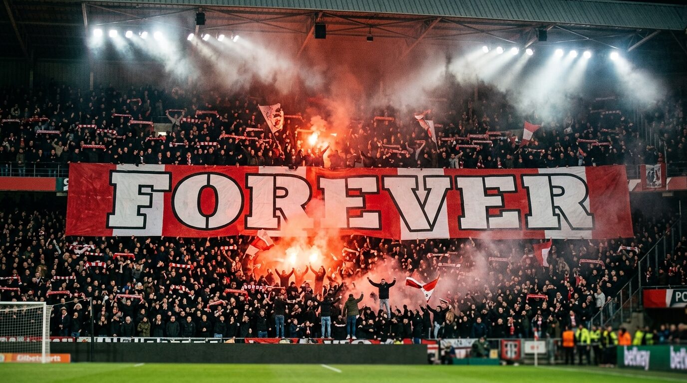 Tribune en fusion nuit, ultras passion peak moment