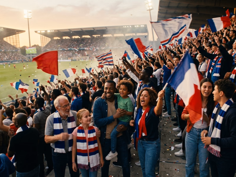Équipe de production tifo TIFO FOOT en train de préparer un maillot géant