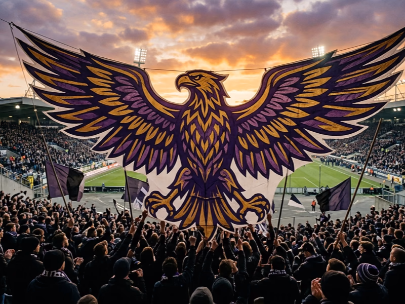 Tifo découpé en forme de blason ou écusson personnalisé